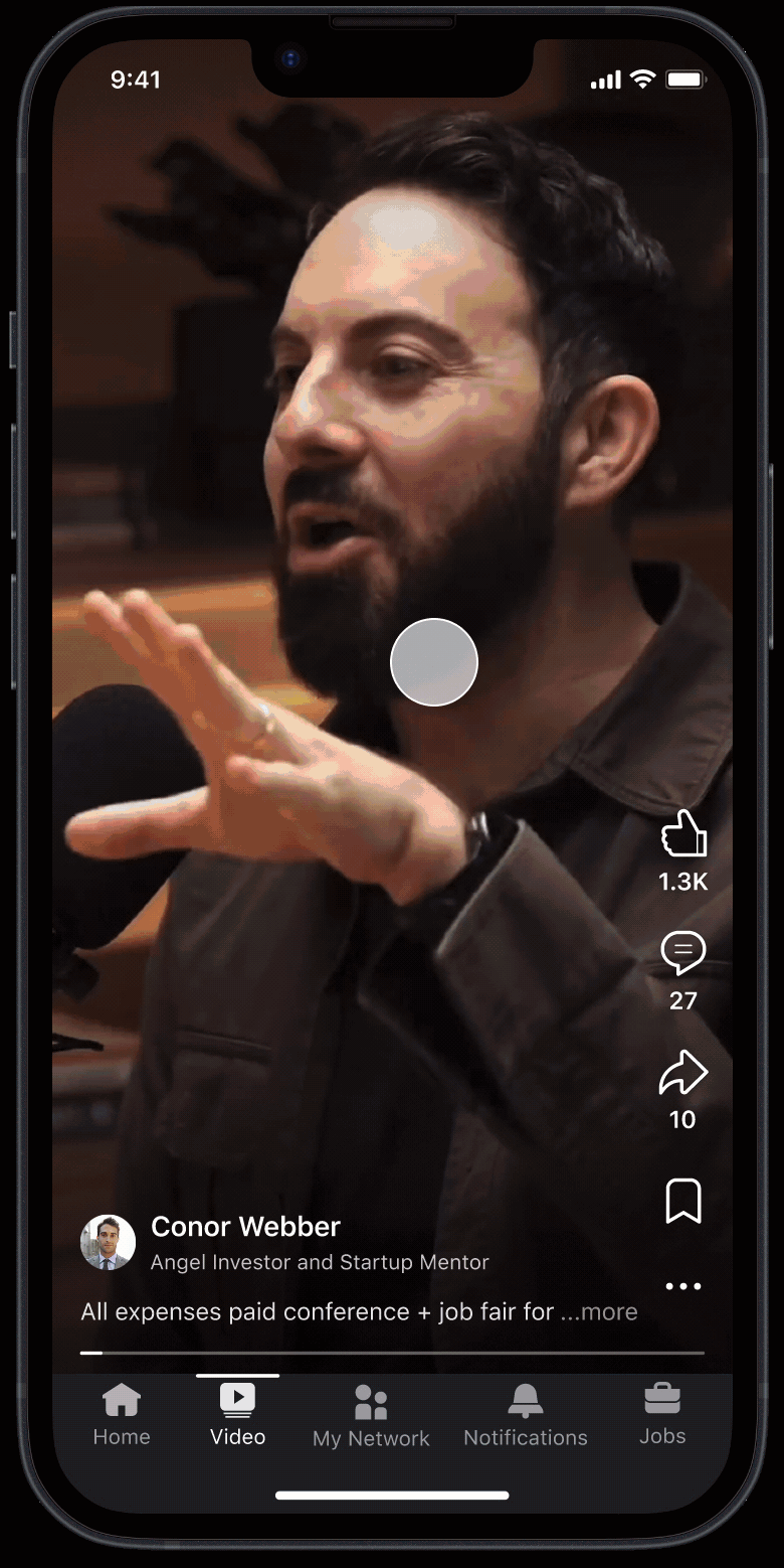 LinkedIn Video tab interface